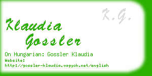 klaudia gossler business card